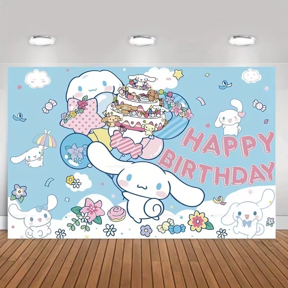 Sanrio Cinnamoroll Banner Backdrop Children's Birthday Party Decoration NEW